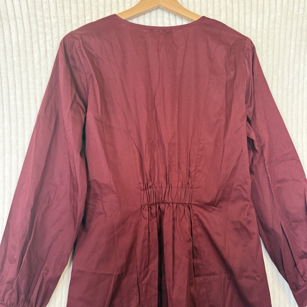 Harshman Vespera Dress Burgundy Black Size Small 100% Cotton NWT Pockets - Picture 16 of 16